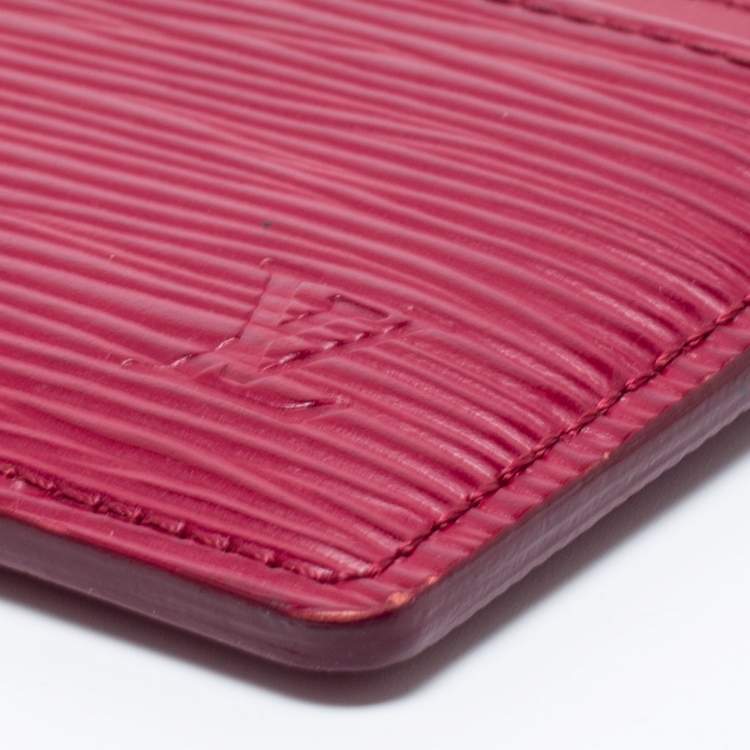 Pre Owned Louis Vuitton Pondichery Pink Epi Leather Card Holder