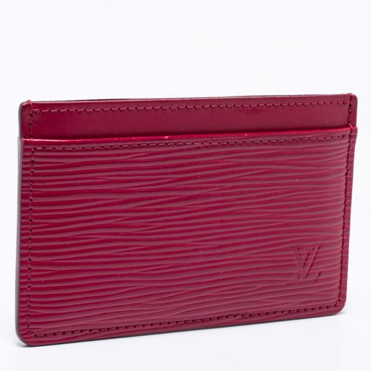 Pre Owned Louis Vuitton Pondichery Pink Epi Leather Card Holder