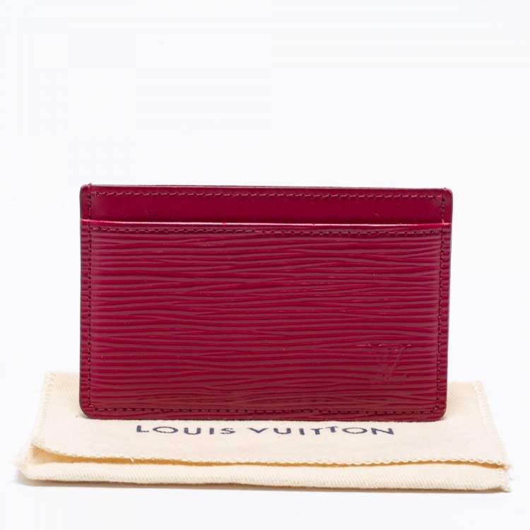 Pre Owned Louis Vuitton Pondichery Pink Epi Leather Card Holder