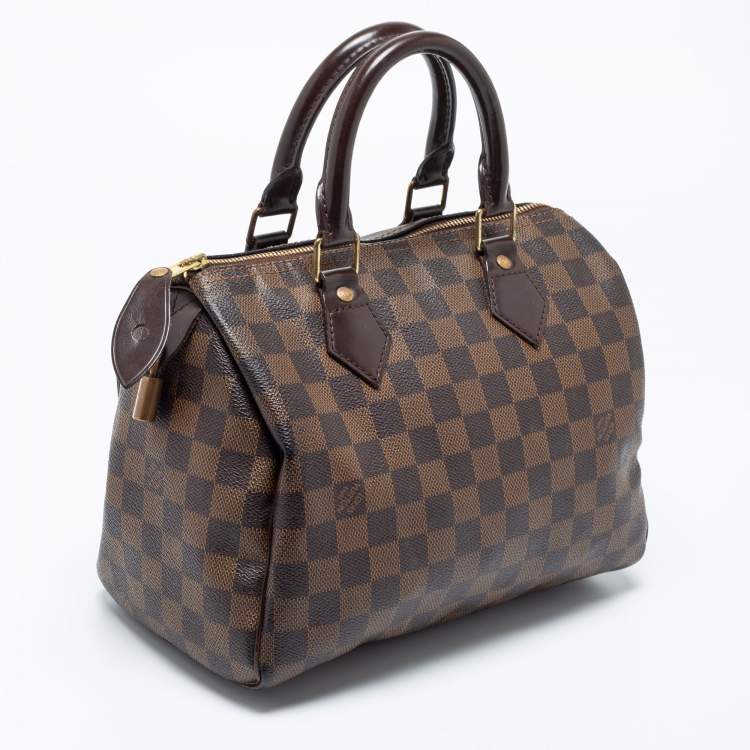 Pre Owned Louis Vuitton Damier Ebene Canvas Speedy 25 Bag