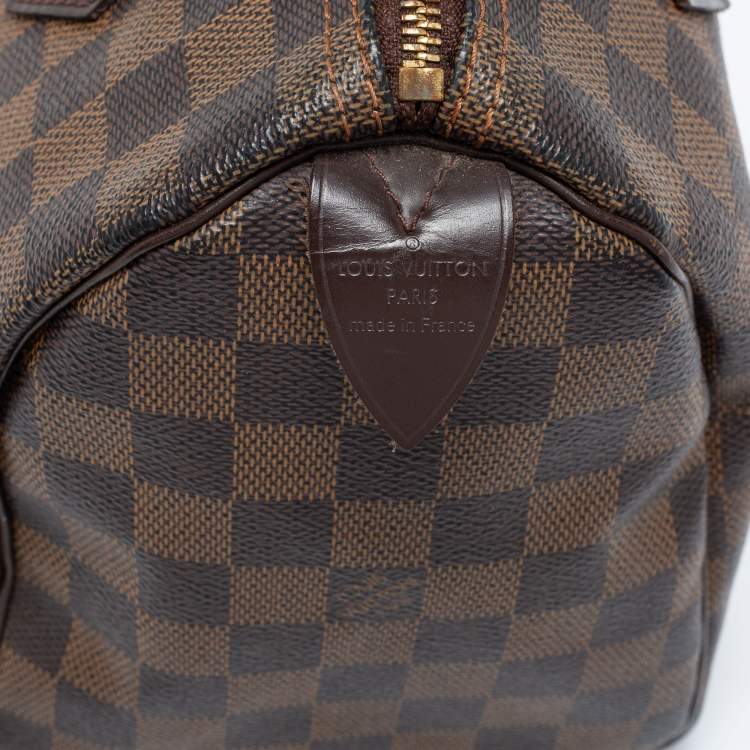 Pre Owned Louis Vuitton Damier Ebene Canvas Speedy 25 Bag