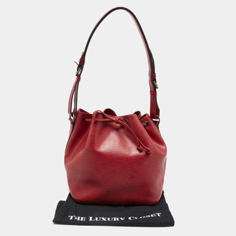 Pre Owned Louis Vuitton Red Epi Leather Petit Noe Bag