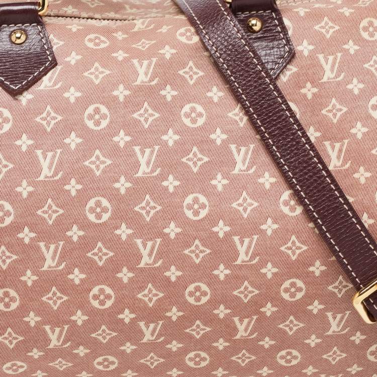 Pre Owned Louis Vuitton Burgundy Monogram Mini Lin Canvas Speedy 30 Bag