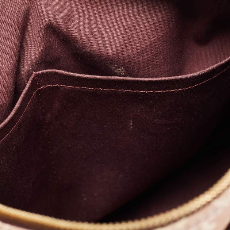 Pre Owned Louis Vuitton Burgundy Monogram Mini Lin Canvas Speedy 30 Bag