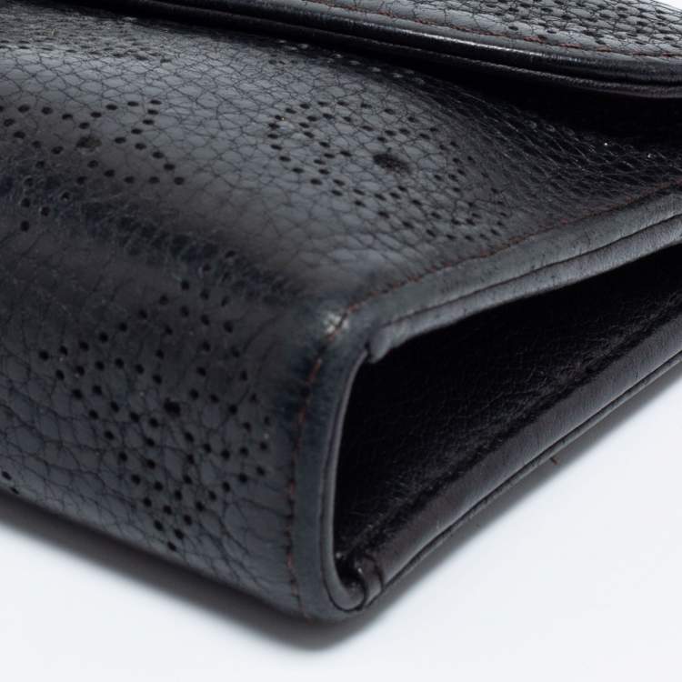 Pre Owned Louis Vuitton Black Monogram Mahina Leather Amelia Wallet