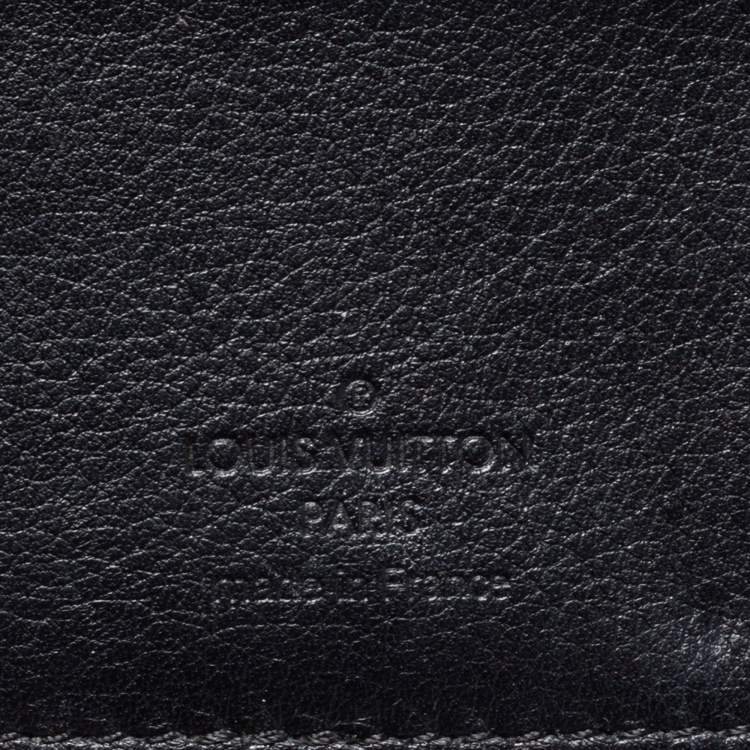Pre Owned Louis Vuitton Black Monogram Mahina Leather Amelia Wallet