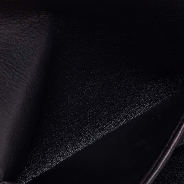 Pre Owned Louis Vuitton Black Monogram Mahina Leather Amelia Wallet