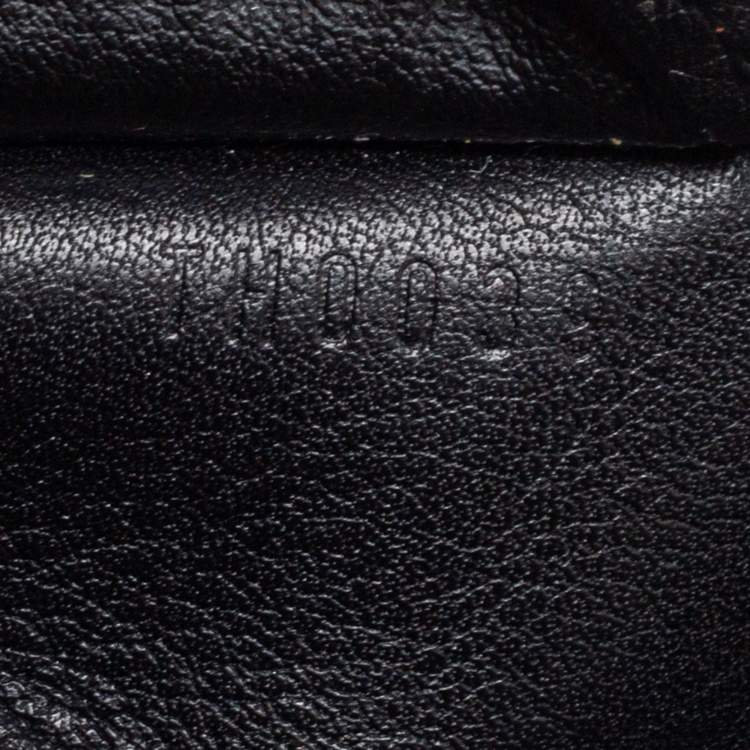 Pre Owned Louis Vuitton Black Monogram Mahina Leather Amelia Wallet