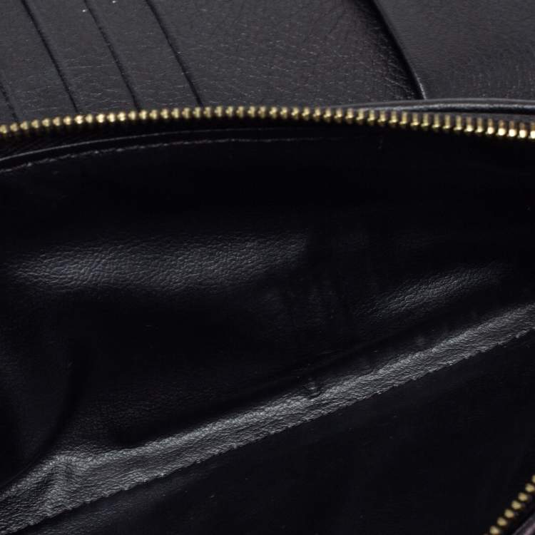 Pre Owned Louis Vuitton Black Monogram Mahina Leather Amelia Wallet