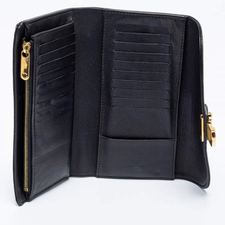 Louis Vuitton Black Monogram Mahina Leather Amelia Wallet Louis