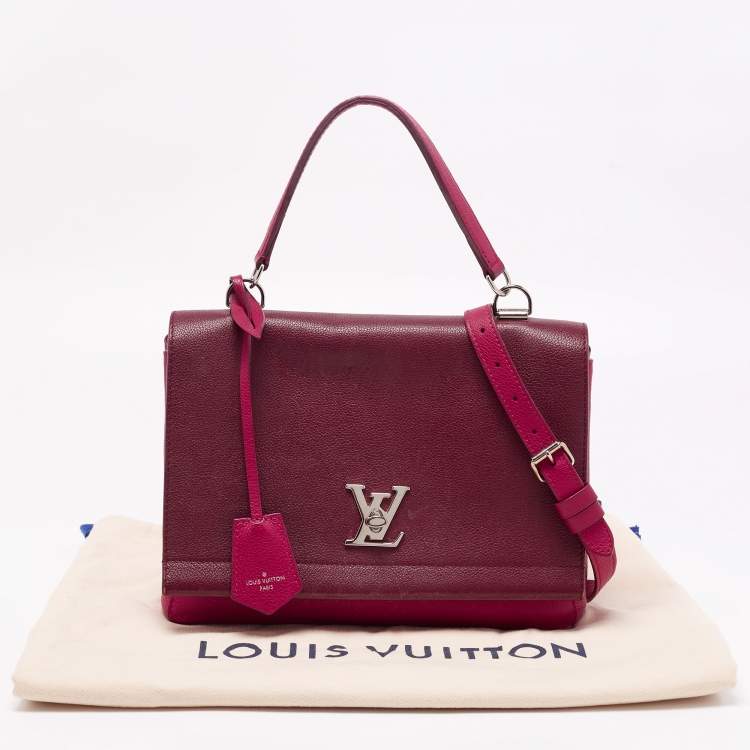 Pre Owned Louis Vuitton Fuchsia/Flamme Leather Lockme II Bag