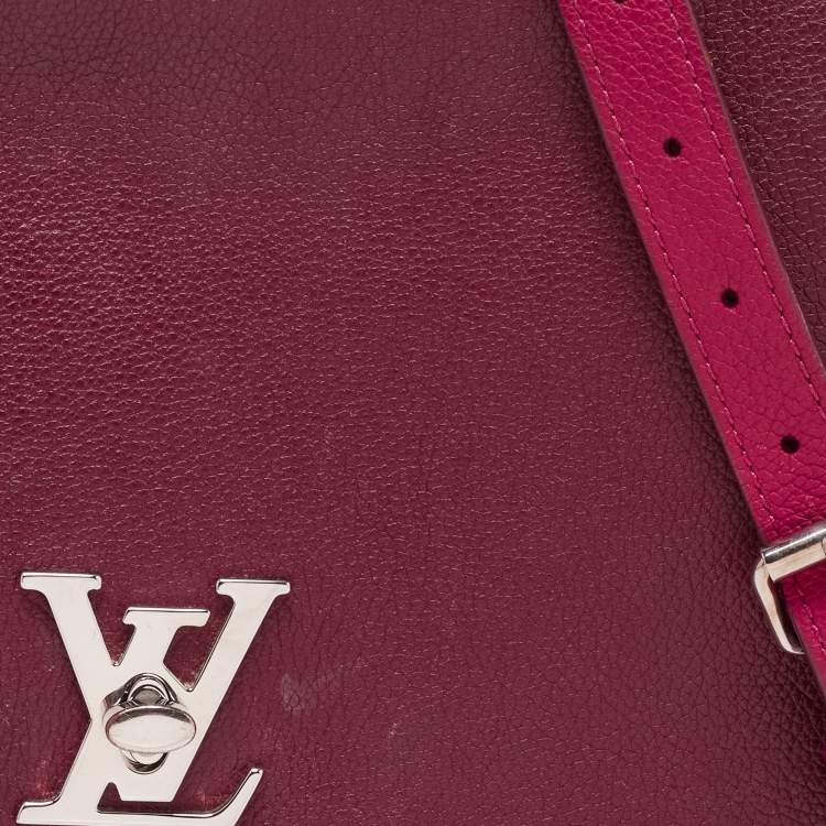 Pre Owned Louis Vuitton Fuchsia/Flamme Leather Lockme II Bag