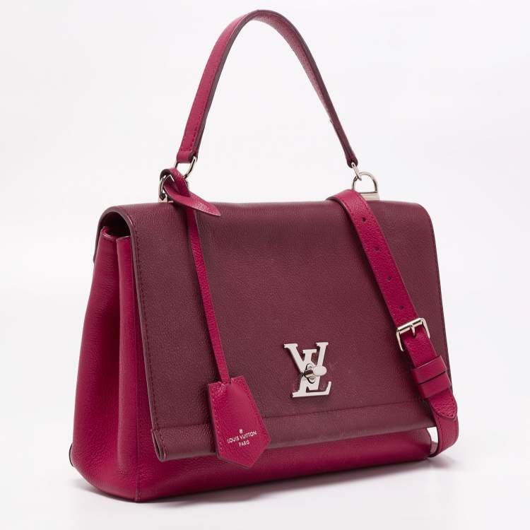 Pre Owned Louis Vuitton Fuchsia/Flamme Leather Lockme II Bag