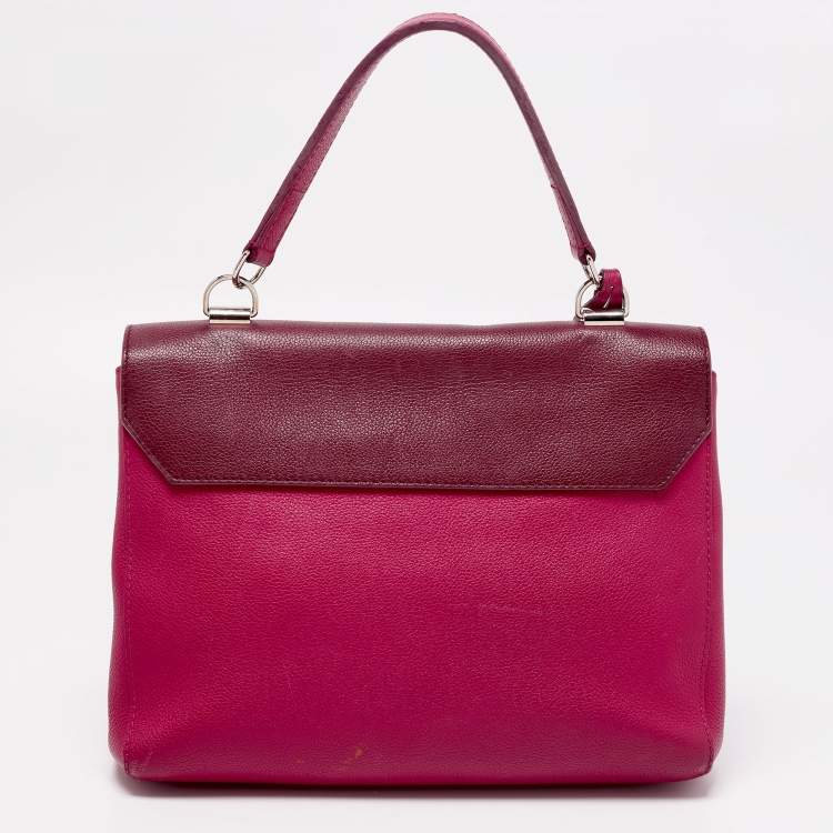 Pre Owned Louis Vuitton Fuchsia/Flamme Leather Lockme II Bag