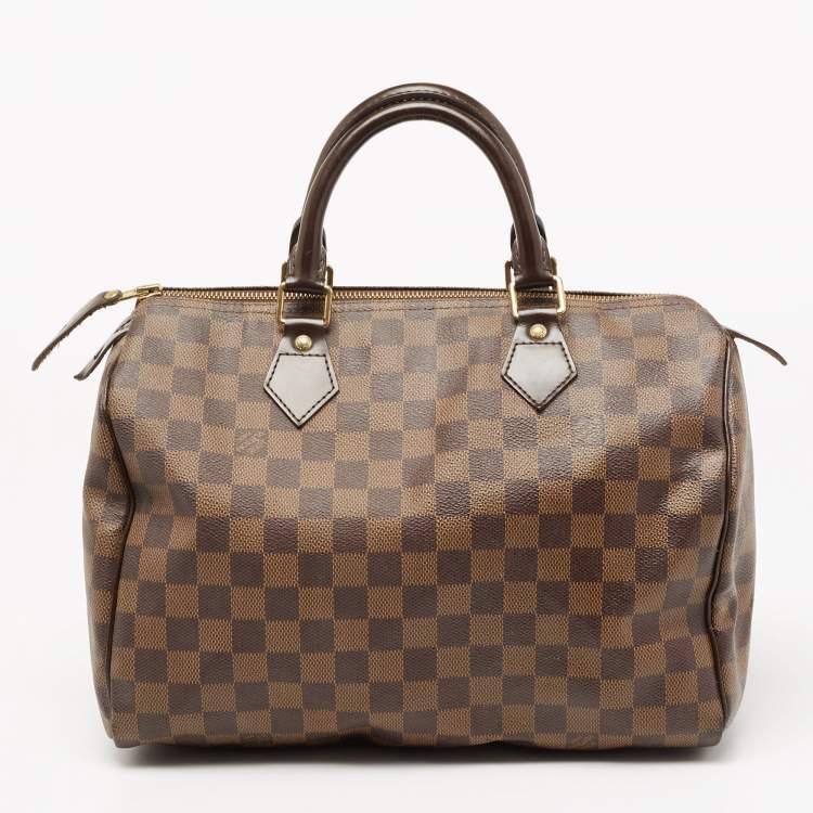 Pre Owned Louis Vuitton Damier Ebene Canvas Speedy 30 Bag