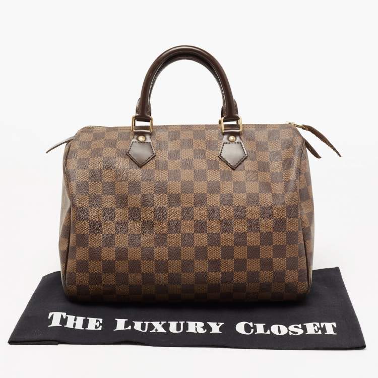 Pre Owned Louis Vuitton Damier Ebene Canvas Speedy 30 Bag