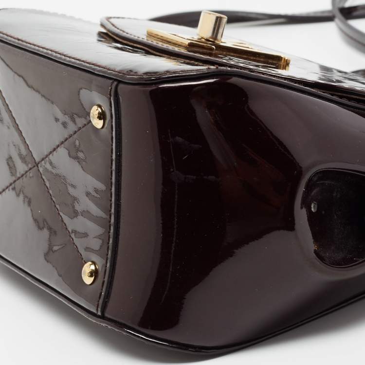 Pre Owned Louis Vuitton Amarante Monogram Vernis Pasadena Bag