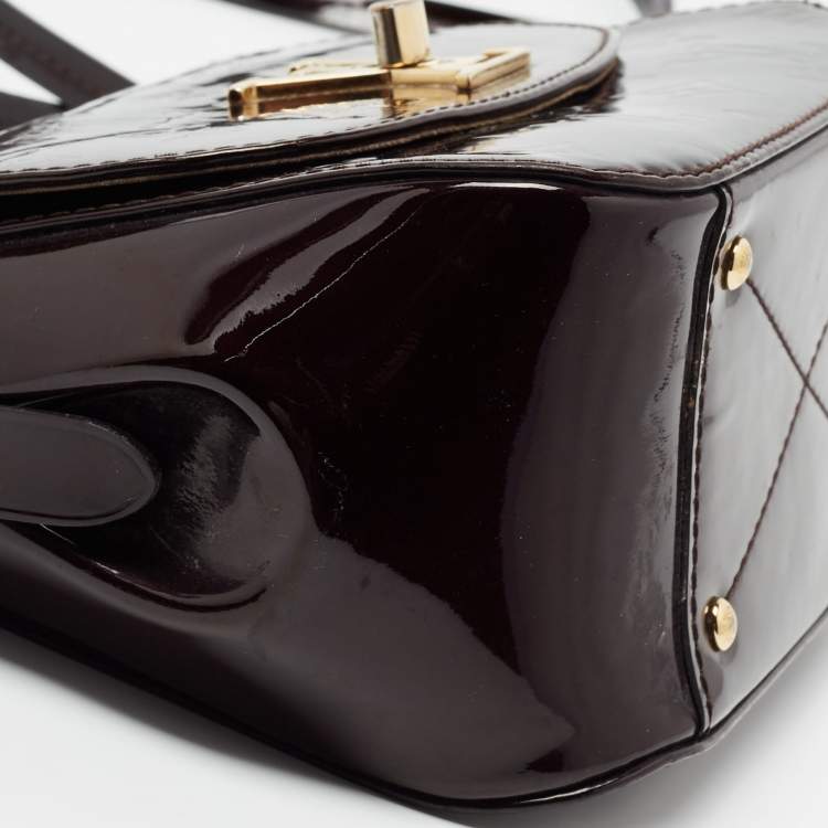 Pre Owned Louis Vuitton Amarante Monogram Vernis Pasadena Bag