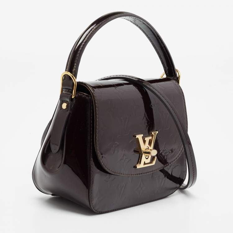 Pre Owned Louis Vuitton Amarante Monogram Vernis Pasadena Bag