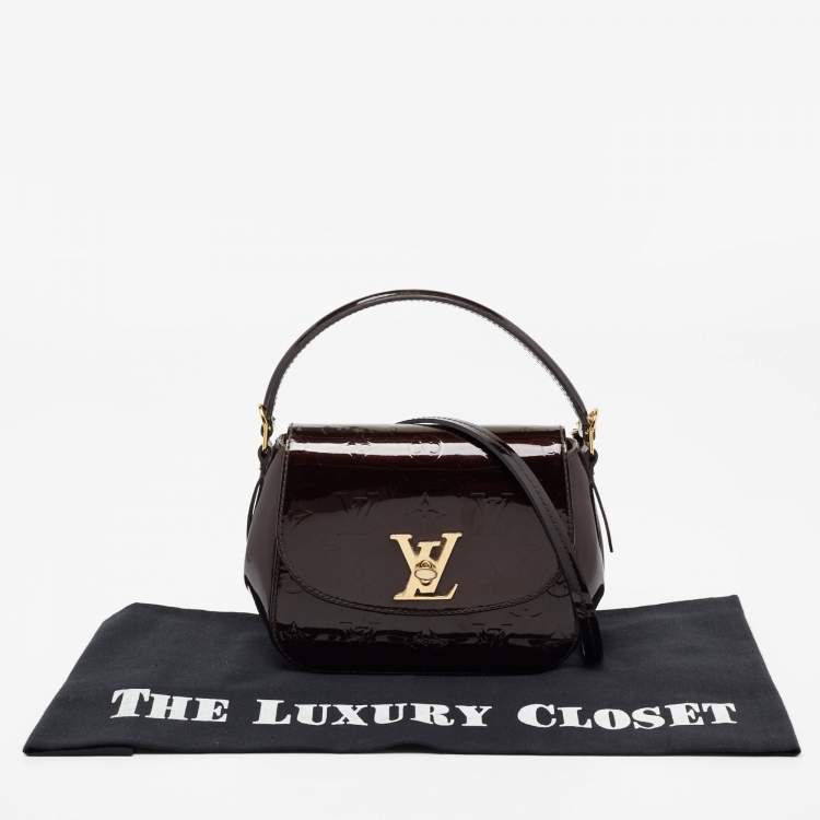Pre Owned Louis Vuitton Amarante Monogram Vernis Pasadena Bag
