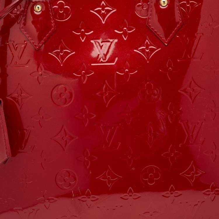 Pre Owned Louis Vuitton Pomme D’amour Monogram Vernis Alma GM Bag