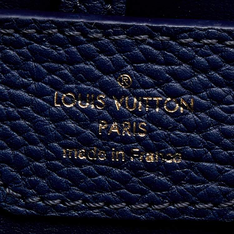Pre Owned Louis Vuitton Blue Taurillon Leather and Python Capucines MM bag