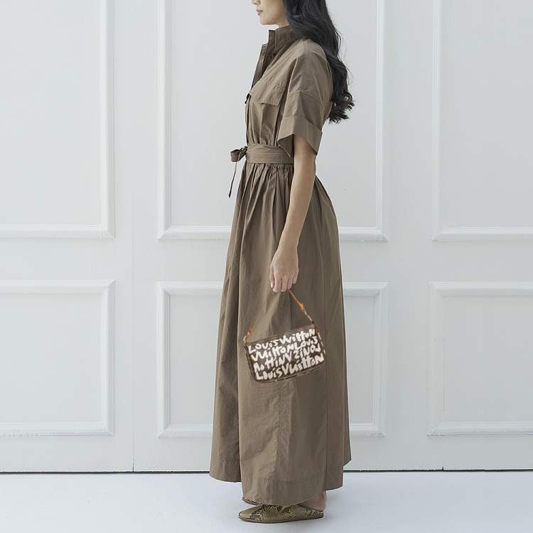 Pochette accessoire silk handbag Louis Vuitton Brown in Silk