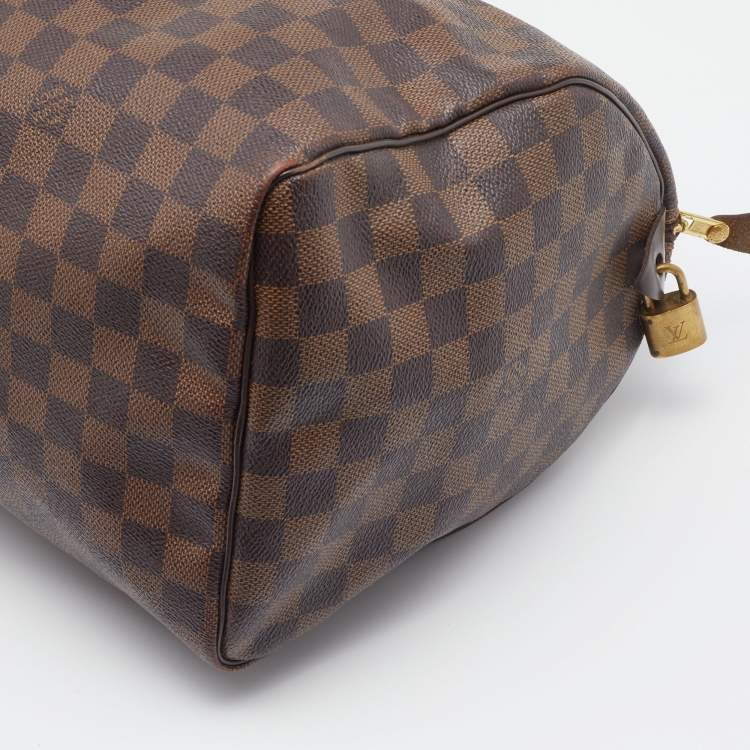Pre Owned Louis Vuitton Damier Ebene Canvas Speedy 35 Bag
