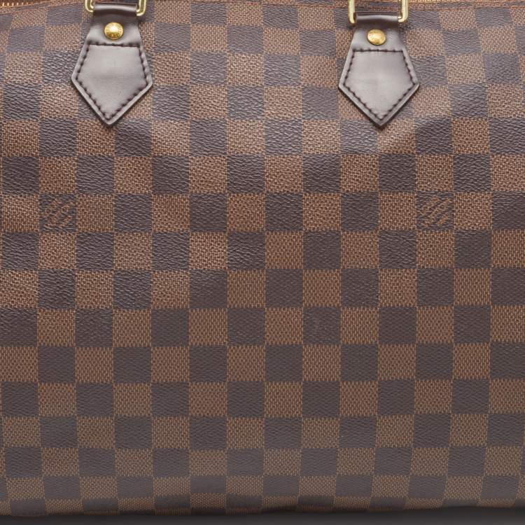 Pre Owned Louis Vuitton Damier Ebene Canvas Speedy 35 Bag