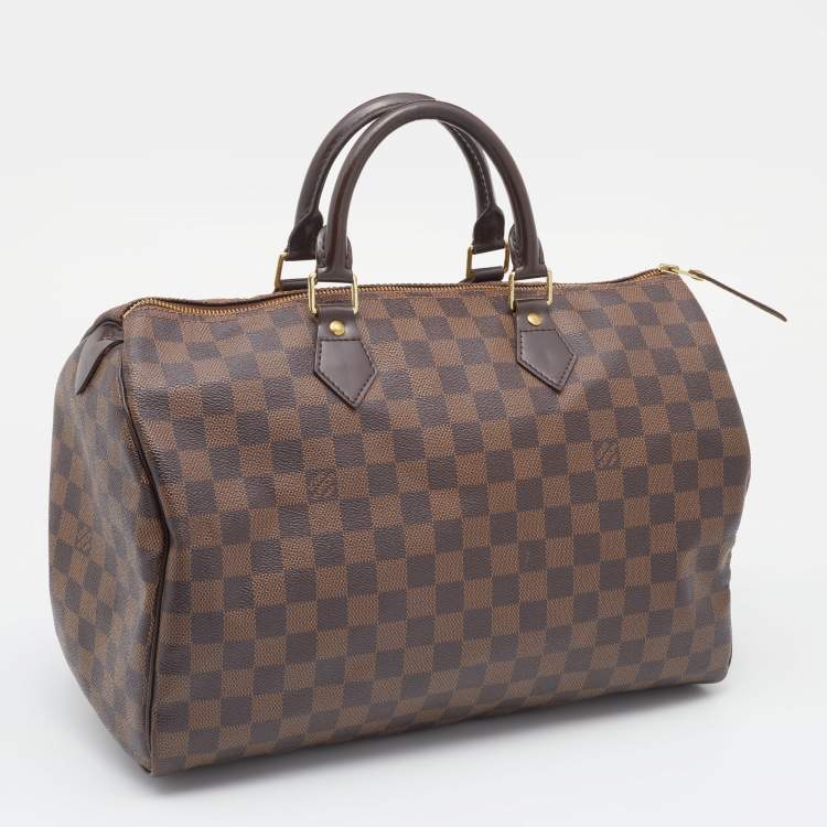 Pre Owned Louis Vuitton Damier Ebene Canvas Speedy 35 Bag