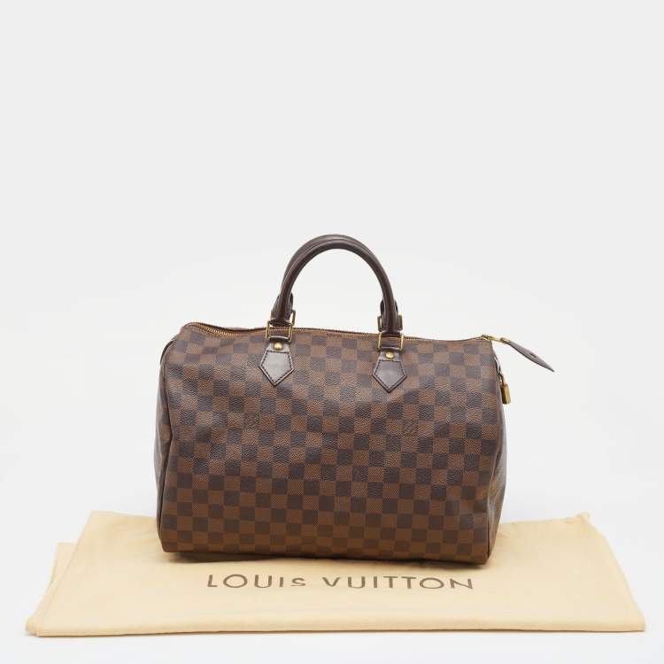 Pre Owned Louis Vuitton Damier Ebene Canvas Speedy 35 Bag