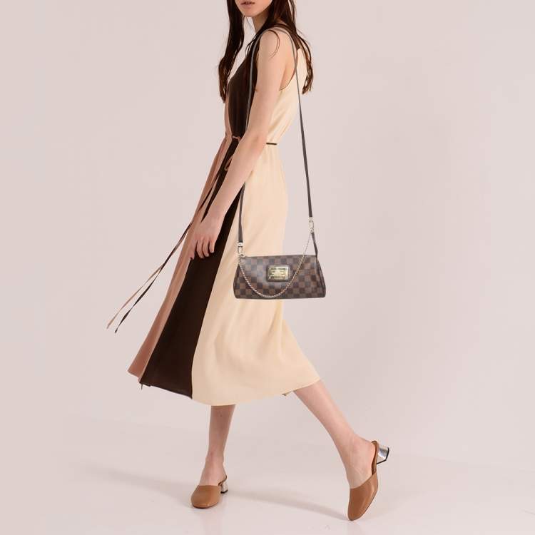 LV Damier Ebene Eva Clutch, Women's Fashion, Bags & Wallets