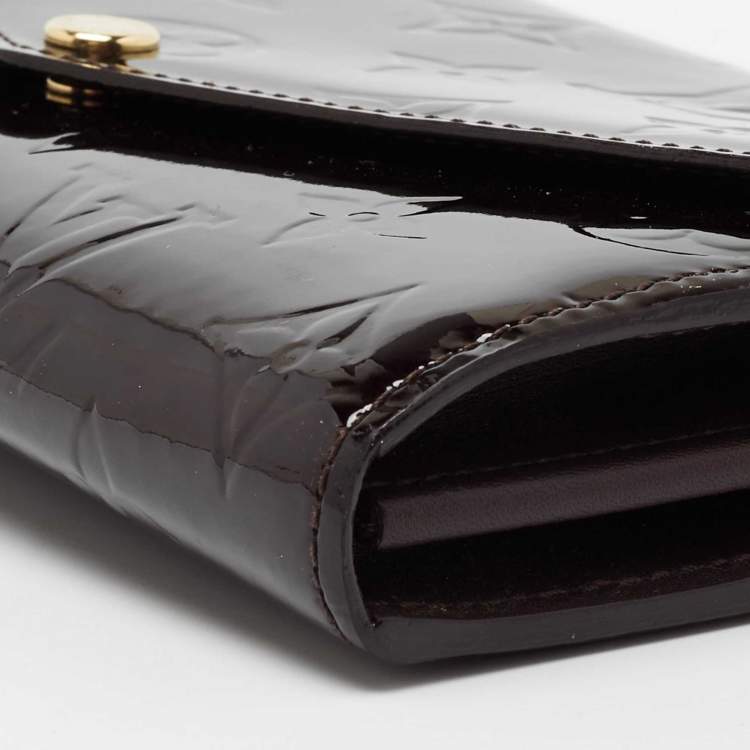 Pre Owned Louis Vuitton Amarante Monogram Vernis Jeanne Wallet