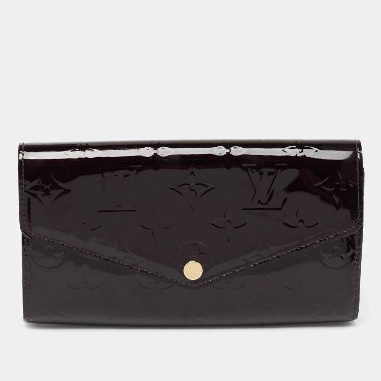 Pre Owned Louis Vuitton Amarante Monogram Vernis Jeanne Wallet