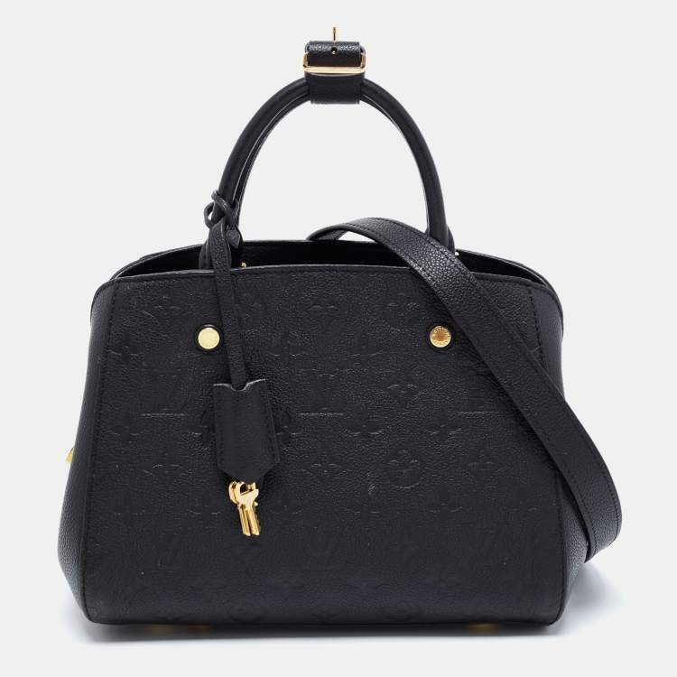 Louis Vuitton Black Monogram Empreinte Leather Montaigne BB Bag