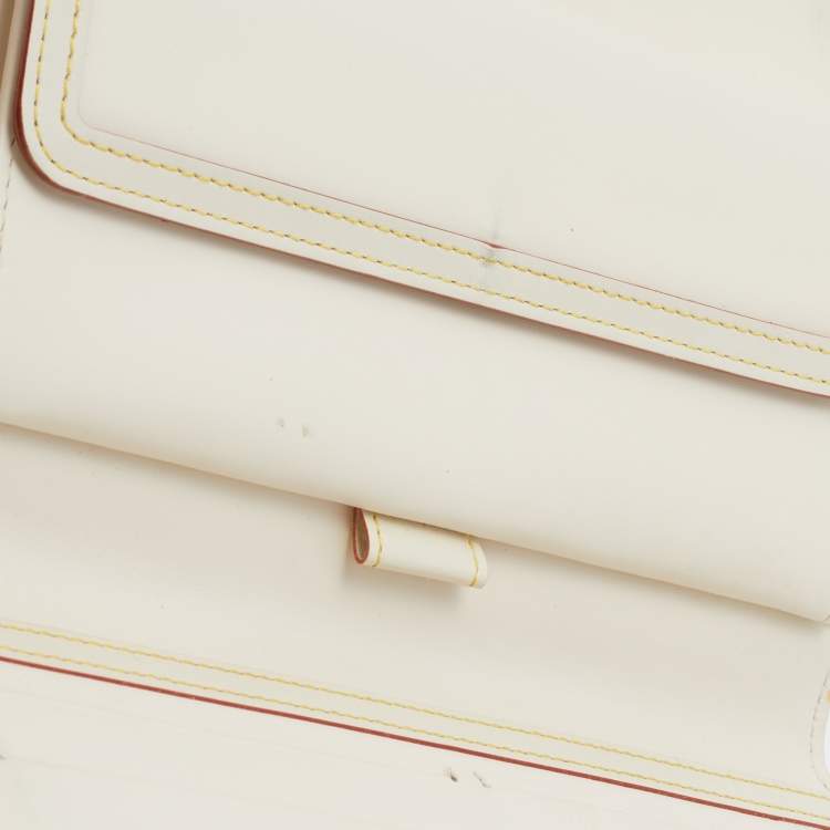 Pre Owned Louis Vuitton White Suhali Leather Porte Tresor International Wallet