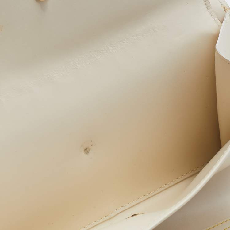 Pre Owned Louis Vuitton White Suhali Leather Porte Tresor International Wallet