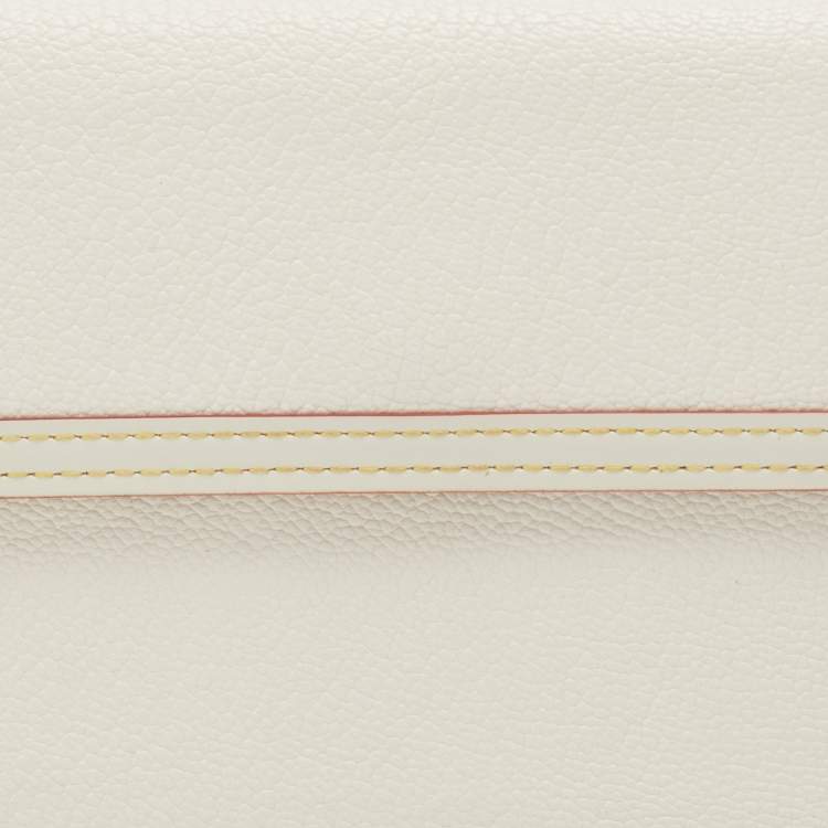 Pre Owned Louis Vuitton White Suhali Leather Porte Tresor International Wallet