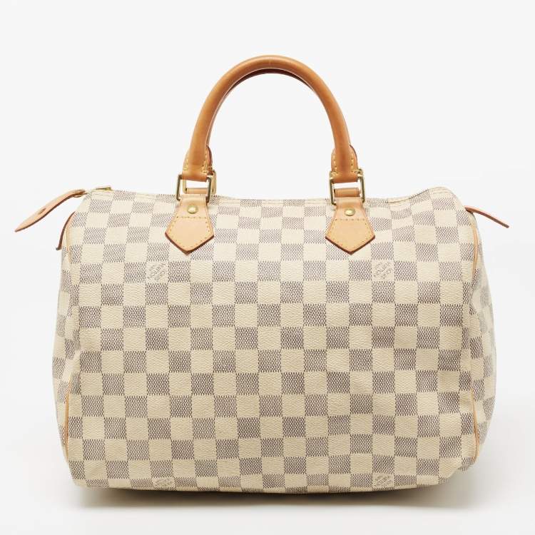 Pre Owned Louis Vuitton Damier Azur Canvas Speedy 30 Bag