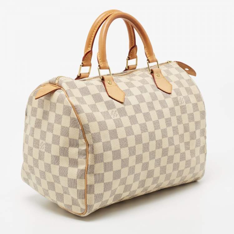 Pre Owned Louis Vuitton Damier Azur Canvas Speedy 30 Bag