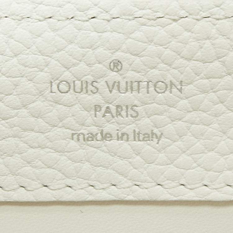 Pre Owned Louis Vuitton White Taurillon Leather Capucines Mini Bag
