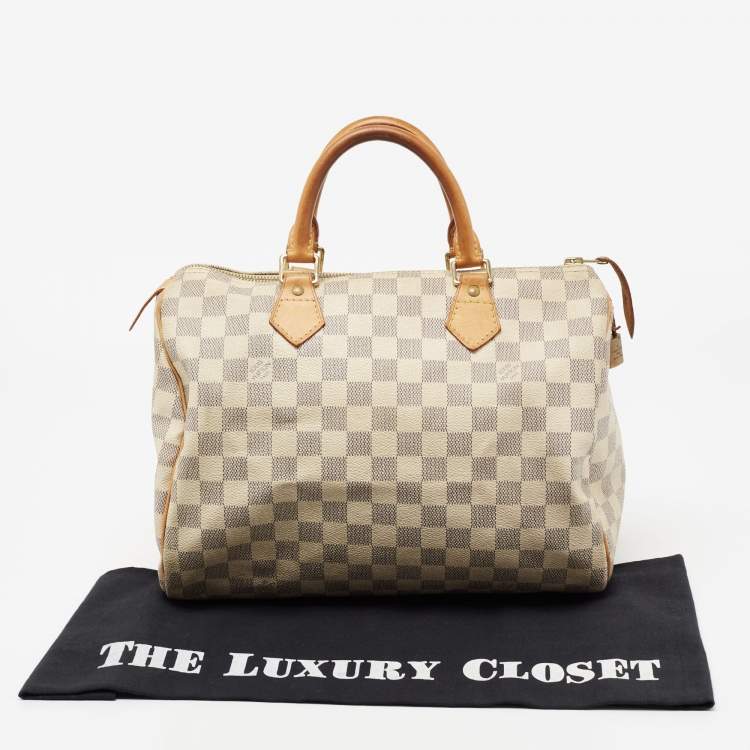 Pre Owned Louis Vuitton Damier Azur Canvas Speedy 30 Bag