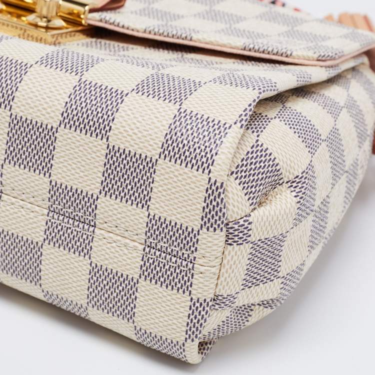 Pre Owned Louis Vuitton Damier Azur Canvas And Leather Croisette Bag