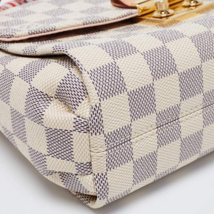 Pre Owned Louis Vuitton Damier Azur Canvas And Leather Croisette Bag
