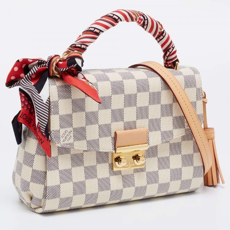 Pre Owned Louis Vuitton Damier Azur Canvas And Leather Croisette Bag