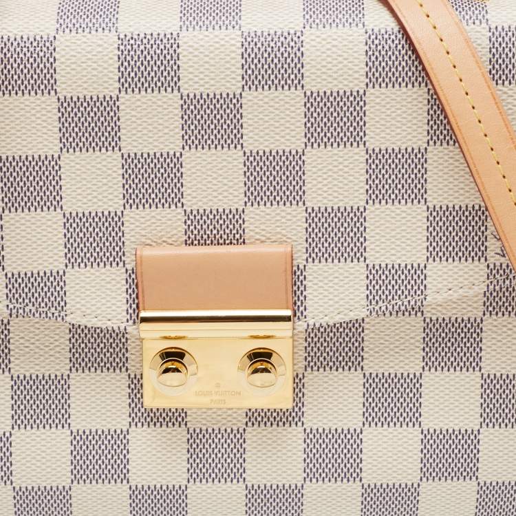 Pre Owned Louis Vuitton Damier Azur Canvas And Leather Croisette Bag