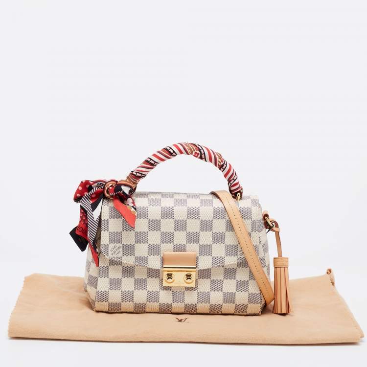 Pre Owned Louis Vuitton Damier Azur Canvas And Leather Croisette Bag