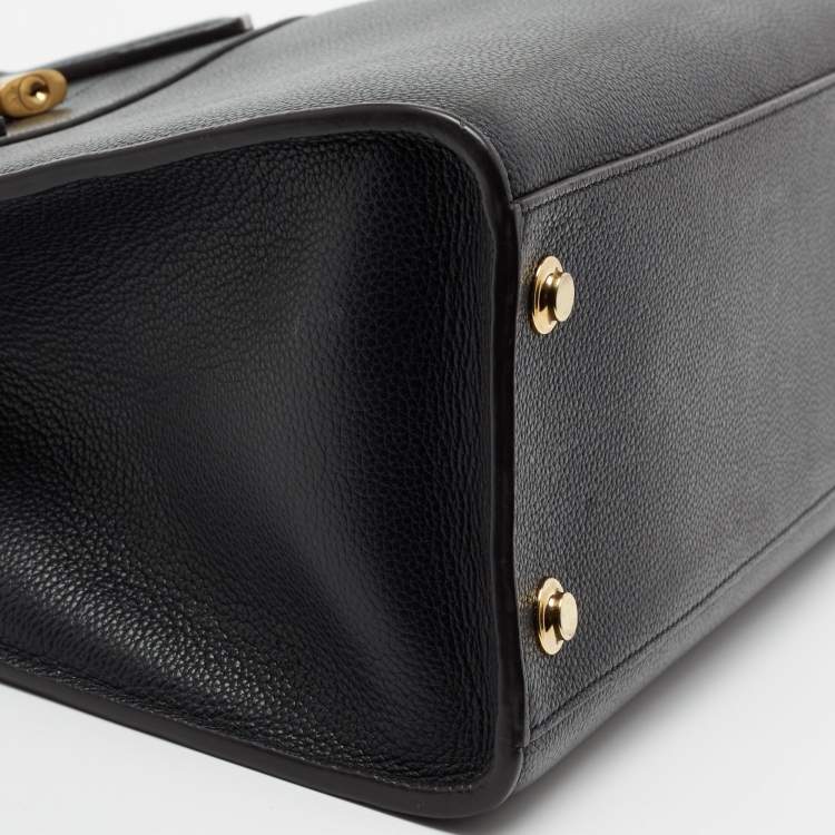 Pre Owned Louis Vuitton Black Leather City Steamer MM Bag