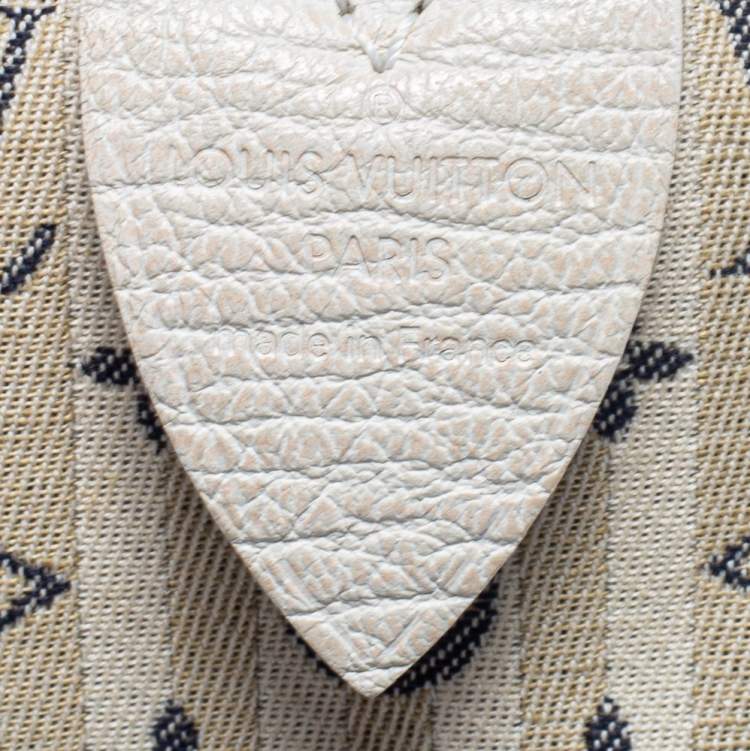 Pre Owned Louis Vuitton Blue/Beige Monogram Mini Lin Croisette Speedy 30