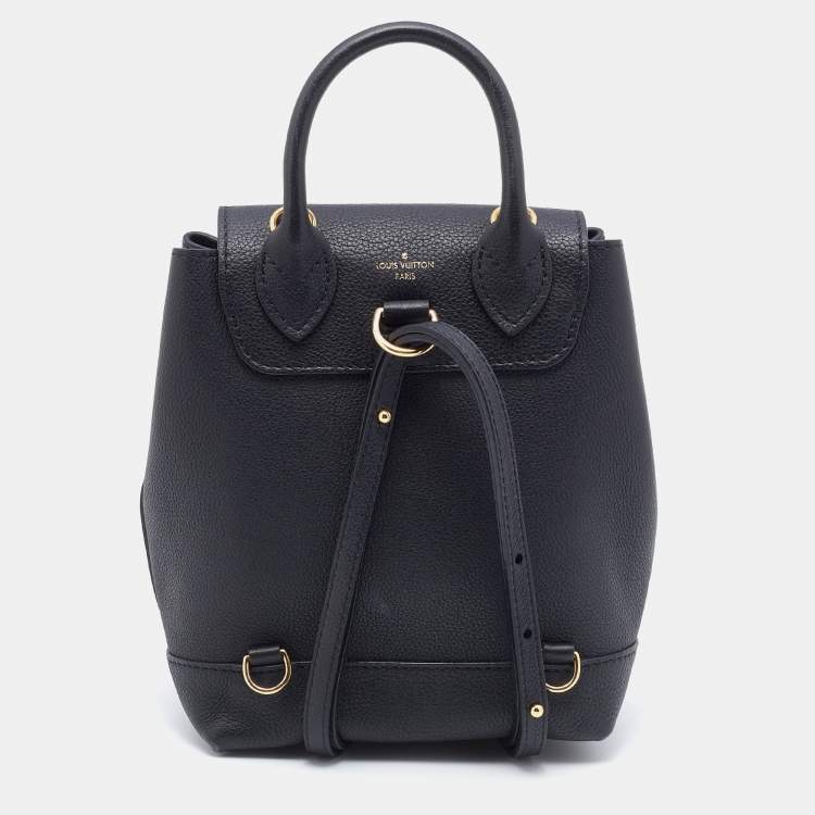 Pre Owned Louis Vuitton Black Leather Lockme Backpack